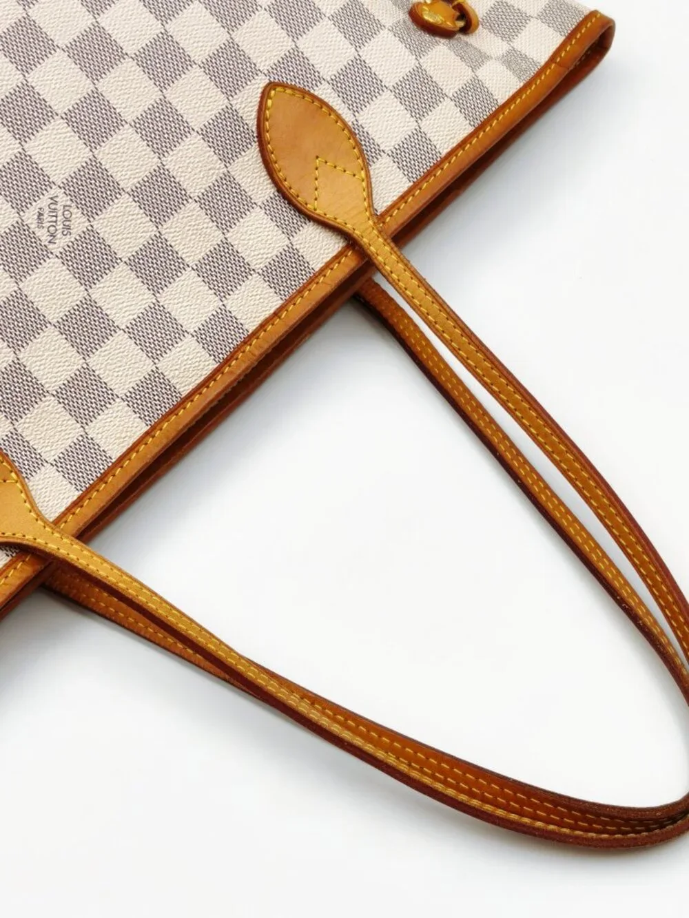 Louis Vuitton Neverfull MM Damier Azur Canvas Tote Shoulder Bag